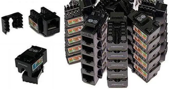 Alt view image 5 of 6 - iMBAPrice (Pack of 50) Keystone Punch Down Jack Cat-5e RJ-45 - Black