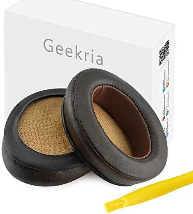 Alt view image 8 of 9 - Geekria QuickFit Protein Leather Replacement Ear Pads for Sennheiser Momentum 2.0 Over-Ear Headphones Ear Cushions, Headset Earpads, Ear Cups Repair Parts (Dark Brown)