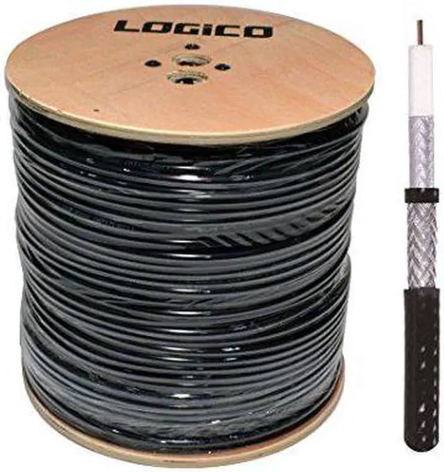 Alt view image 4 of 4 - RG6 Coaxial Cable Dual Shield Outdoor Direct Burial Gel Filled 1000ft 18AWG Black 3GHz