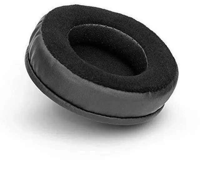 Alt view image 2 of 3 - brainwavz round hybrid memory foam earpad  black pu/velour  suitable for large over the ear headphones
