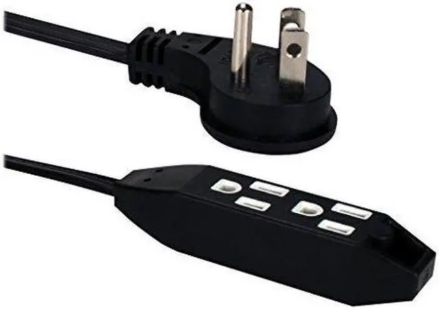 Alt view image 5 of 14 - Qvs 3-Outlet 3-Prong 10Ft Right-Angle Flat Power Extension Cord