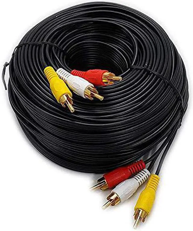 Alt view image 4 of 4 - iMBAPrice (100 Feet) Long 3RCA Composite Video Audio A/V AV Cable - Gold Plated