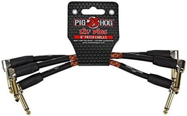 Main image of Pig Hog Instrument Cables Lil Pigs 6 in. Patch Cables (3-Pack) Western Plaid