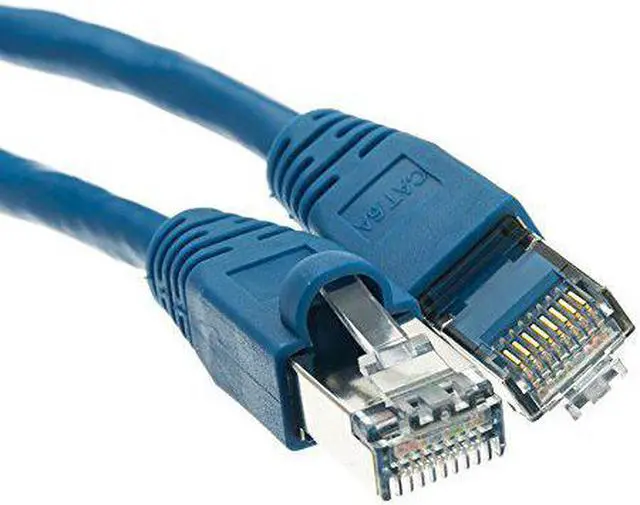 Main image of Shielded Cat6a Blue Ethernet Patch Cable, Snagless/Molded Boot, 500 MHz, 3 foot