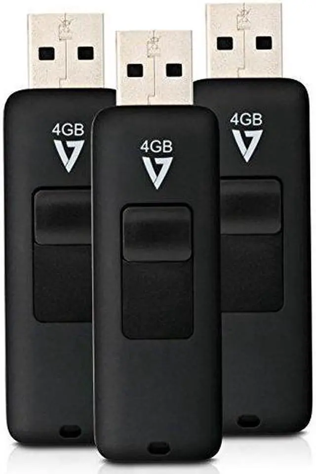 Main image of 3PK 4GB FLASH DRIVE COMBO USB 2.0 BLACK RETRACT CONECT