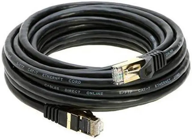 Alt view image 2 of 7 - Cables Direct Online 20ft Cat7 S/FTP Ethernet Cable, Gold-Plated Shielded RJ45 Connectors, Black