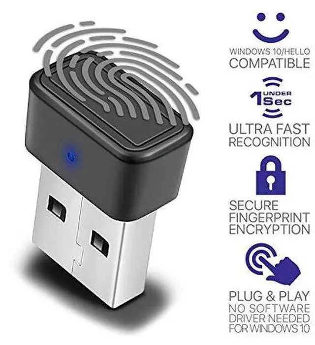 Alt view image 2 of 3 - TNP Nano USB Fingerprint Reader for Windows 10 Hello - Security Key Biometric Fingerprint Scanner Sensor Dongle Module For Instant Touch Acess Password-free Login, Sign-in, Lock, Unlock PC & Laptops