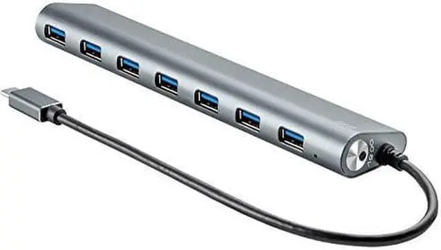 Alt view image 9 of 9 - Monoprice 7 Port USB-C Hub - Aluminum, SuperSpeed Transfer Rates, Compatible With Apple MacBook, Google Chromebook & More
