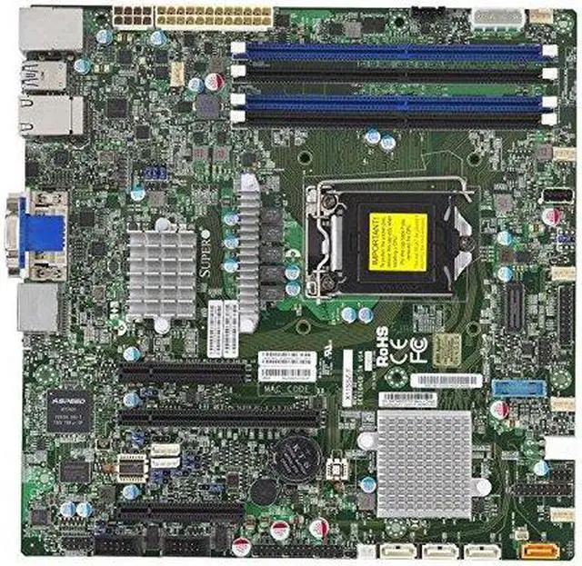 Alt view image 3 of 6 - SUPERMICRO X11SSZ-QF-O Supermicro X11SSZ-QF-O LGA1151 Intel Q170 DDR4 SATA3 and USB3.0 A and V and 2GbE MicroATX Motherboard