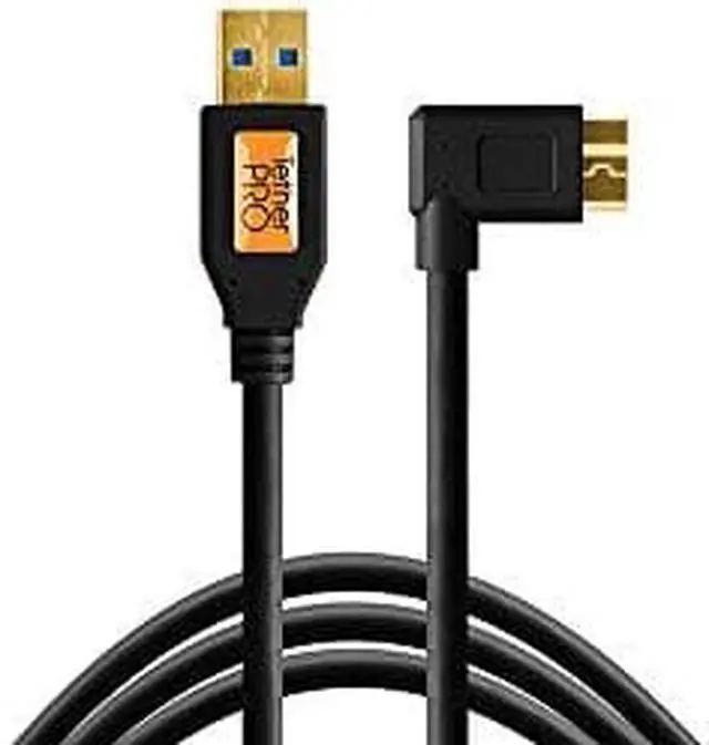 Alt view image 5 of 7 - Tether Tools TetherPro 15' USB 3.0 A Male to Micro-USB Right-Angle Cable, Black