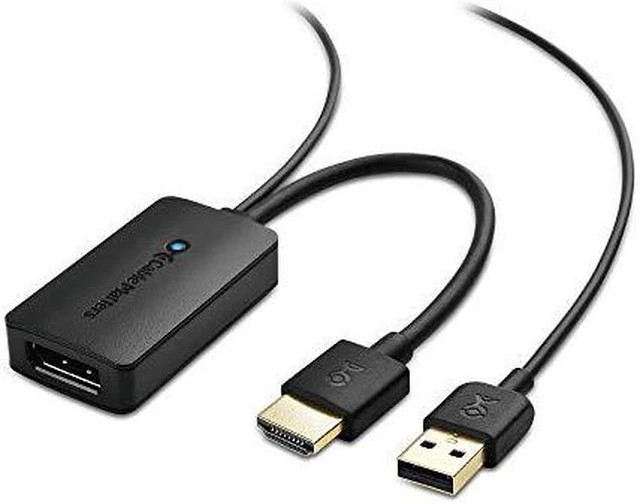 Alt view image 2 of 3 - Cable Matters Gold Plated HDMI to DisplayPort Converter Supporting 4K 30 Hz in Black