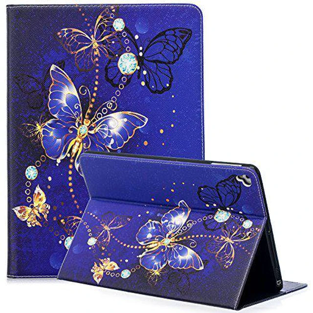 Main image of Dteck Case for Apple iPad 9.7 inch 2018 2017/iPad Air 2/iPad Air Tablet - Slim Lightweight Folding Stand Protective Cover Soft TPU Back Case for Apple iPad 6th/5th Gen, iPad Air 1/2,Violet Butterfly
