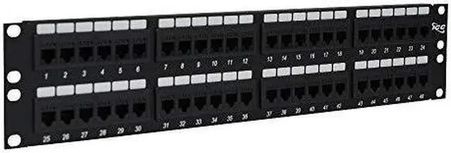 Main image of ICC ICMPP48CP6 PATCH PANEL,CAT 6, FEED-THRU 48-P,2RMS