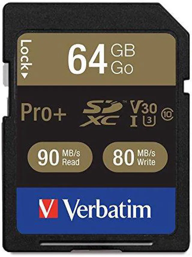 Alt view image 15 of 19 - Verbatim Memory Card SDXC 90MB/s Read Speed 64GB BK/GD 49197