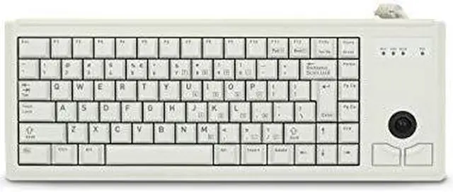 Alt view image 3 of 8 - Gray 83 Key Compact PS/2 Keyboard with Trackball