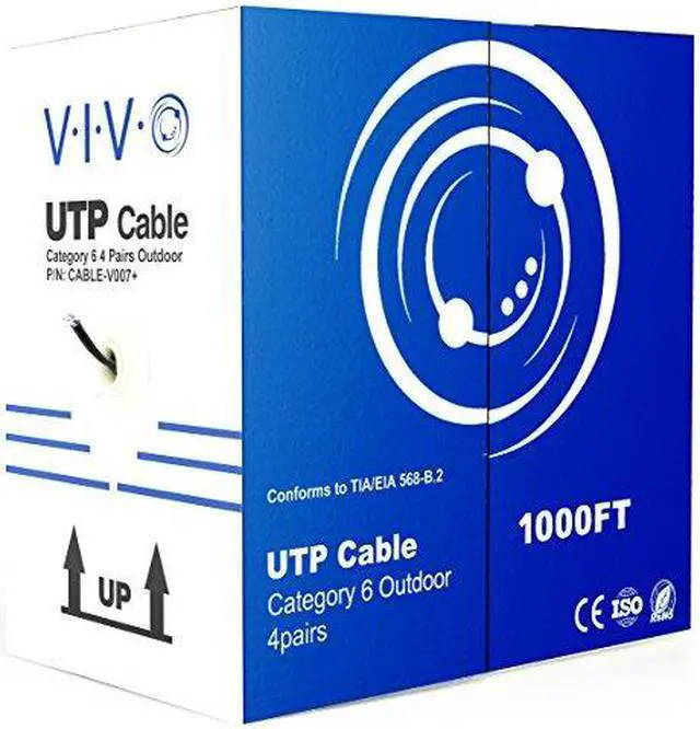 Main image of VIVO 1000ft Cat6 LAN Ethernet Cable Wire 1,000ft Cat-6 Waterproof Outdoor Burial