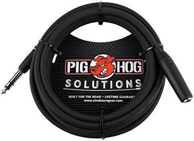 Alt view image 2 of 11 - Pig Hog 10' TRS 1/4" Female to TRS 1/4" Male Headphone Extension Cable #PHX14-10