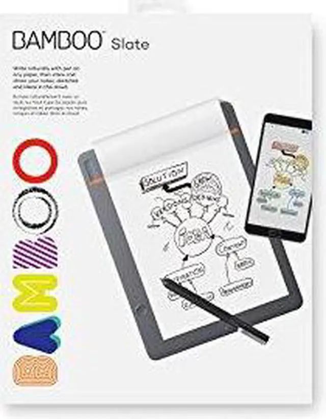 Alt view image 14 of 14 - Wacom Bamboo Slate CDS610S Smartpad A5 (Half Letter Size) / Small Notepad with Digitization Technology incl. Stylus with Ballpoint Pen / Compatible with Android and Apple