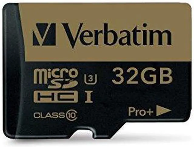 Alt view image 2 of 7 - Verbatim Memory Card microSDHC w/Adapter 32GB BK/GD 44033