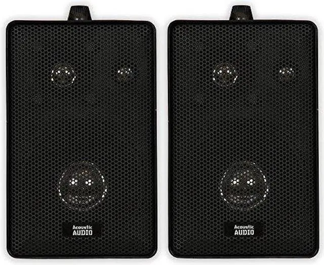 Alt view image 11 of 12 - Acoustic Audio 251B Indoor Outdoor 3 Way Speakers 400 Watt Black Pair New