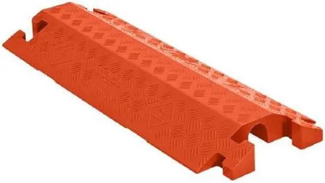 Alt view image 2 of 11 - Checkers Industrial Safety Products CP1X125-GP-DO-O 1.25 in. Polyurethane Heavy-Duty General-Purpose 1-Channel Drop-Over Cable Protector, Orange