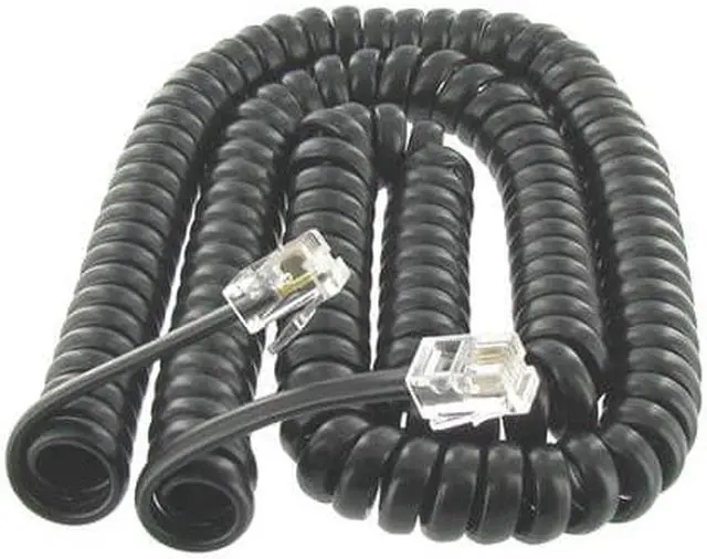 Alt view image 2 of 4 - leegoal coiled telephone phone handset cable cord,black