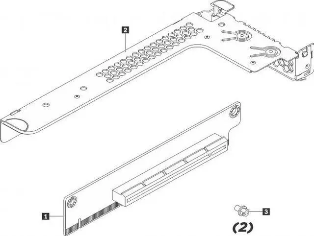 Alt view image 2 of 7 - Lenovo Riser 2 Kit - Riser card - for ThinkAgile HX2321 Certified Node, VX2320 Appliance, ThinkSystem SR530, SR570, SR63