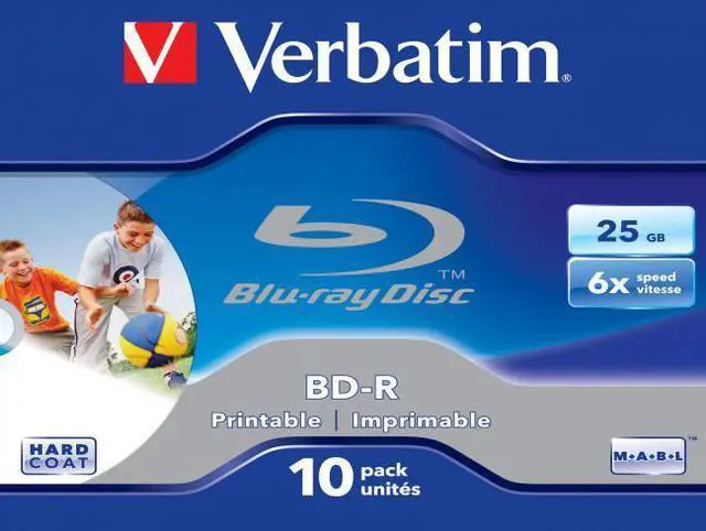 Main image of Verbatim BD-R SL 25GB 6x Printable 10 Pack Jewel Case 10 pc(s)