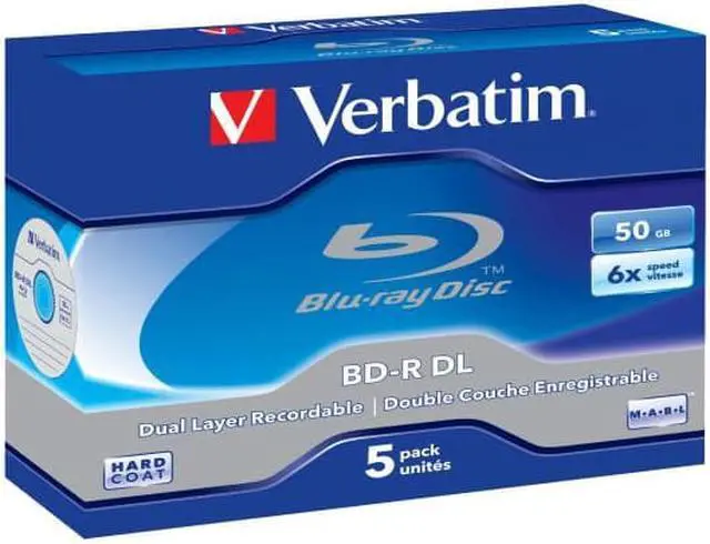 Alt view image 2 of 2 - VERBATIM 5 x BD-R DL - 50 GB 6x - jewel case