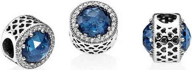 Alt view image 6 of 8 - Pandora Midnight Blue Radiant Hearts Charm - 791725NMB - OEM