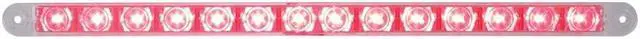 Main image of 14 LED 12" Stop, Turn & Tail Light Bar Only - Red LED/Clear Lens