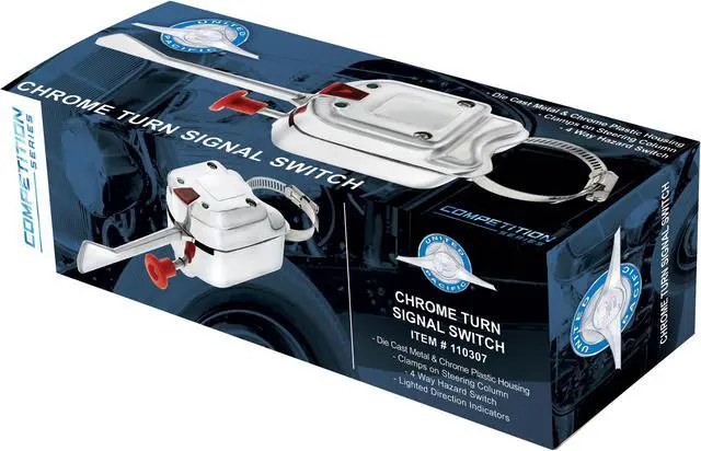 Alt view image 3 of 3 - United Pacific Industries Chrome Turn Signal Switch with 4-Way Hazard Function Electrical Accessory 110307