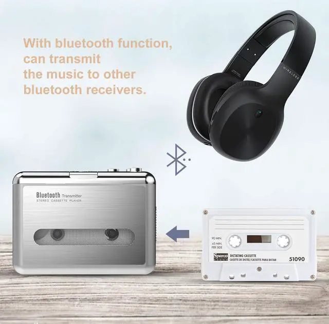 Alt view image 2 of 7 - DIGITNOW! Bluetooth Walkman Cassette Player Bluetooth Transfer Personal Cassette, 3.5mm Headphone Jack and Earphones Included