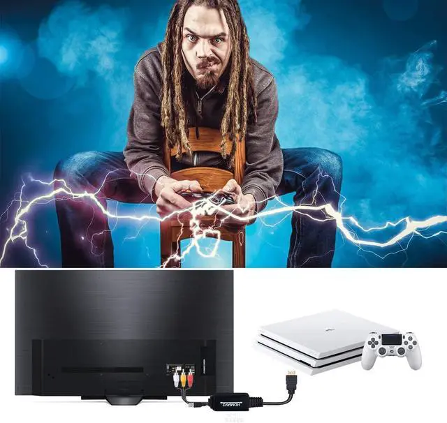 Alt view image 7 of 7 - HDMI to RCA, HDMI to RCA Converter Adapter, 1080P HDMI to AV 3RCA CVBs Composite Video Audio Supports NTSC for PC, Laptop, HDTV, DVD, VHC VCR