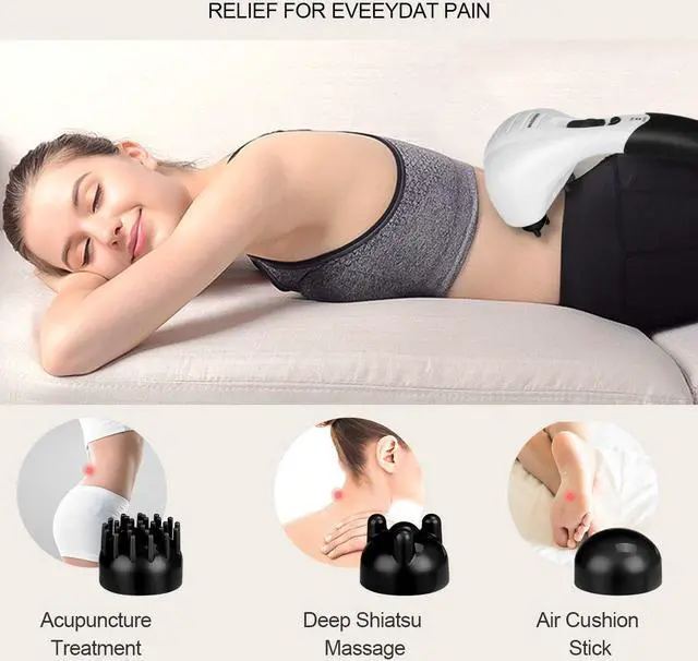 Alt view image 5 of 7 - Handheld Back Massager - Double Head Electric Full Body Massager - Deep Tissue Percussion Massage Hammer for Muscles, Arm, Neck, Shoulder, Back, Leg, Foot (Black)