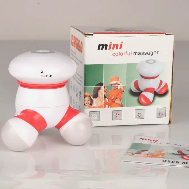 Alt view image 3 of 7 - Handheld Massager Mini Portable Vibrating Body Massager with LED Light for Hand Head Neck Back Legs Arms Pain Release