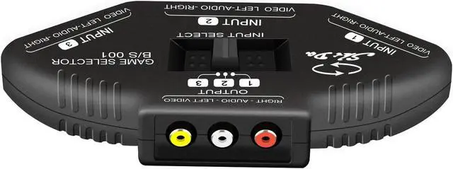 Alt view image 4 of 5 - RCA Splitter with 3-Input and 1-Output, Audio and Video RCA Switch Box with Cable for Connecting 3 RCA Signal Devices to 1 Monitor