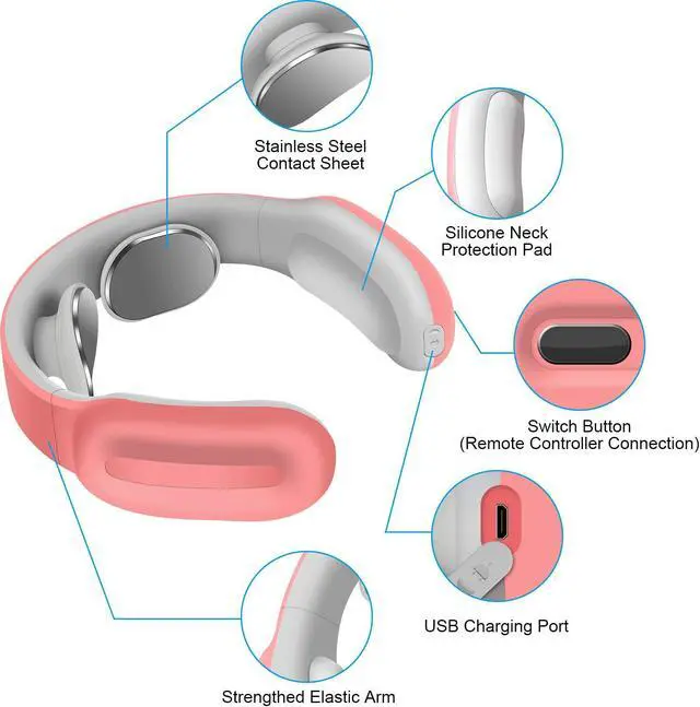 Alt view image 2 of 7 - Neck Massager, Intelligent Neck Massage with Heat, 3 Modes 15 Levels Deep Tissue Electric Massager Use at Home Office Car for Pain Relief
