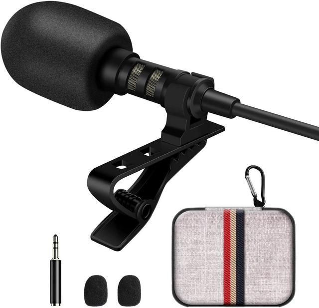 Voice Professional Lavalier Lapel Microphone Omnidirectional Condenser Mic  for iPhone Android Smartphone,Laptop, PC Computer,Recording Mic for  ,Interview,Video 