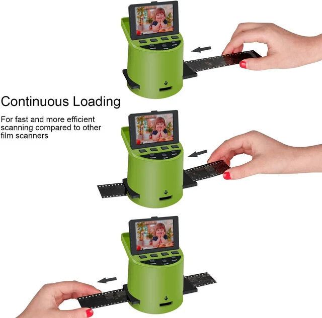 Alt view image 6 of 7 - Unique Digital Film Scanner with 22MP, Converts 35mm, 126, 110, Super 8 Films, Slides, Negatives to JPEG, Tilt-Up 3.5" LCD, Transfer Pictures to Phones Via WiFi Connection, MAC and PC Compatible