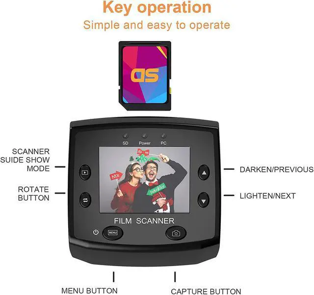 Alt view image 2 of 7 - Portable USB 2.0 5MP Film Scanner Scans 35mm Negative Films and Slides