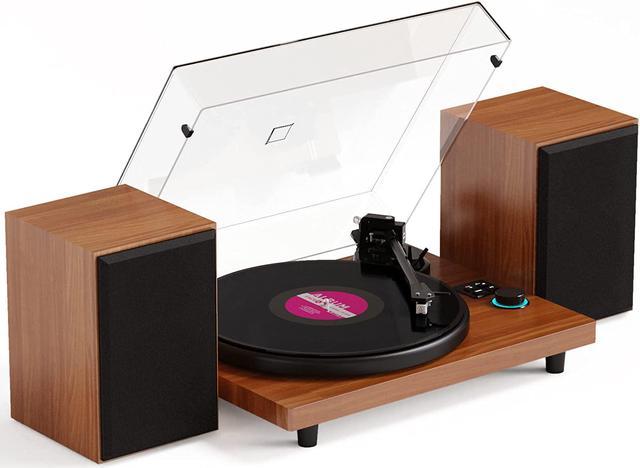 Digitnow Turntable With Stereo Speakers Record Player - Black