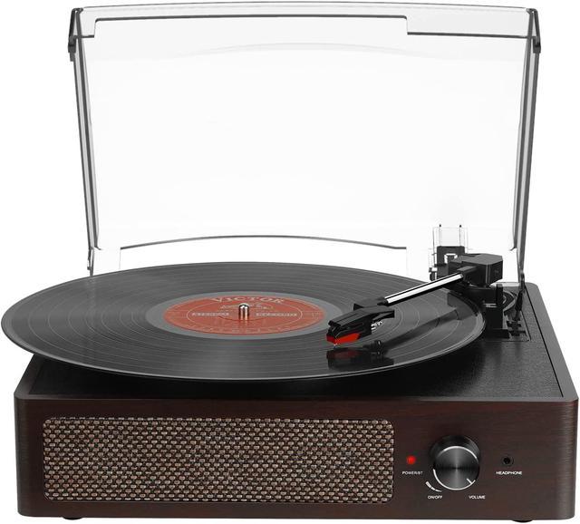  Vinyl Record Player Turntable with Built-in Bluetooth Receiver  & 2 Stereo Speakers, 3 Speed 3 Size Portable Retro Record Player for  Entertainment and Home Decoration : Electronics