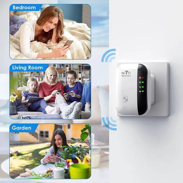Alt view image 4 of 7 - WiFi Range Extender Repeater 300Mbps Wireless Router Signal Booster Amplifier Supports Repeater/AP 2.4G Network with Integrated Antennas LAN Port