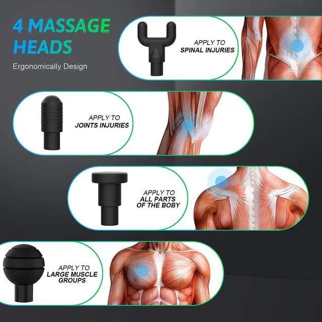 Alt view image 6 of 7 - Digitnow Muscle Massage Gun,6 Speeds Massage Gun, Cordless Handheld Deep Tissue Muscle Massager, Chargeable Percussion Device Super Quiet(Black)