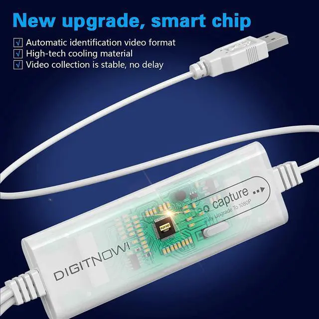 Alt view image 4 of 7 - DIGITNOW USB 2.0 Video Capture Card- Pro+ Version VHS to Digital Converter 1080P 30Hz , Suitable for Mac OS, iPad, Android, WinXP/7/8/10