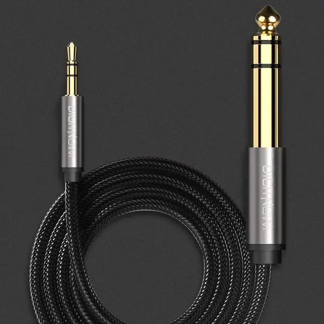 Alt view image 6 of 6 - 6.35mm 1/4" to 3.5mm 1/8" Male TRS Stereo Audio Cable with Alloy Housing and Nylon Braid for Smartphone, PC, Home Theater, Amplifier and Mixing Console, 6.6ft
