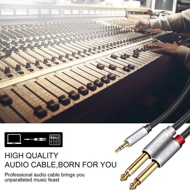 Alt view image 4 of 7 - DIGITNOW 3.5mm 1/8" TRS to Dual 6.35mm 1/4" TS Mono Stereo Y-Cable Splitter Cord for Smartphone, Computer, CD Player, Speakers and Home Systems Amplifier, 3.3 ft.