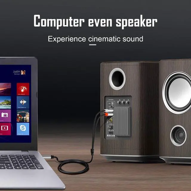 Alt view image 7 of 7 - DIGITNOW 3.5mm 1/8" TRS to Dual 6.35mm 1/4" TS Mono Stereo Y-Cable Splitter Cord for Smartphone, Computer, CD Player, Speakers and Home Systems Amplifier, 3.3 ft.