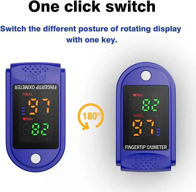 Alt view image 4 of 7 - DIGITNOW Fingertip Pulse Oximeter - Large OLED Display Pulse Oximeter Finger Oximetry Blood Oxygen Saturation Monitor for Heart Rate and SpO2